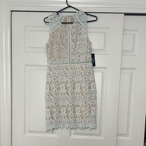 Elegant Lulus Pale Blue Lace Sleeveless Dress